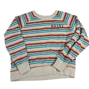 Ariat REAL Rosa Sweatshirt Womens XL Multi Color Striped Western Pullover